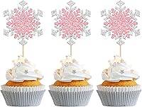 Vista 17 de Gyufise 24 adornos plateados para cupcakes con purpurina azul y plateado para tartas de Miss to Mrs para decoración de tartas de invierno, bodas