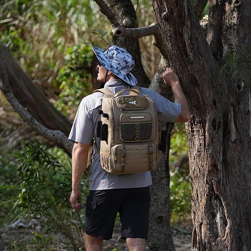 Miniatura 6 de KastKing Karryall - Mochila para aparejos de pesca con soportes para caña, 4 cajas de aparejos, bolsa de pesca de 40 L, almacenamiento de equipo y