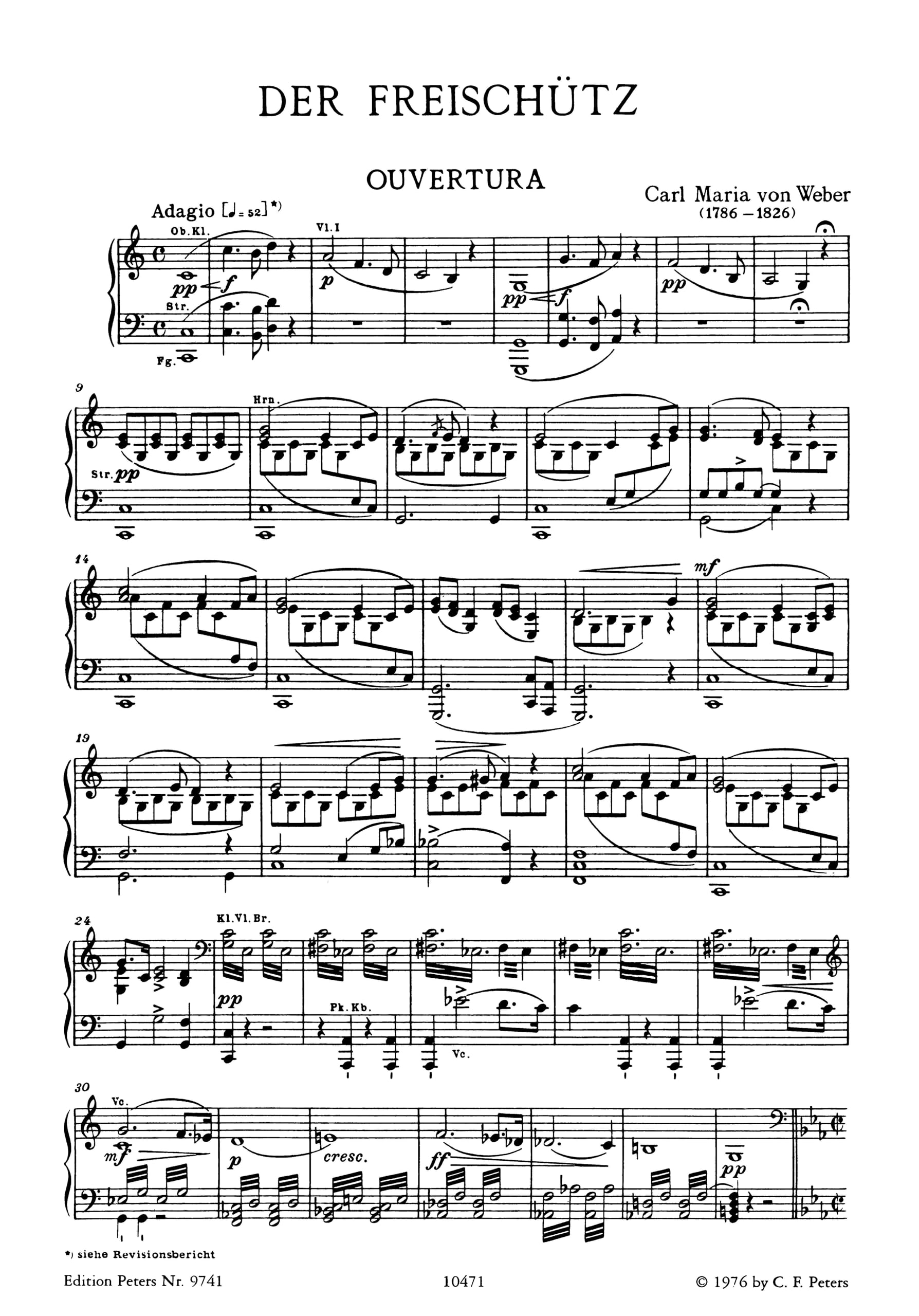 Der Freischütz op. 77 Romantische Oper Klavierauszug URTEXT