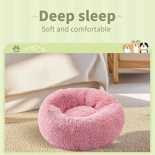 Miniatura 8 de Comfort Donut - Cama para perros pequeños, cama para gatos y cama para mascotas para uso en interiores, tamaño mediano con felpa suave, camas