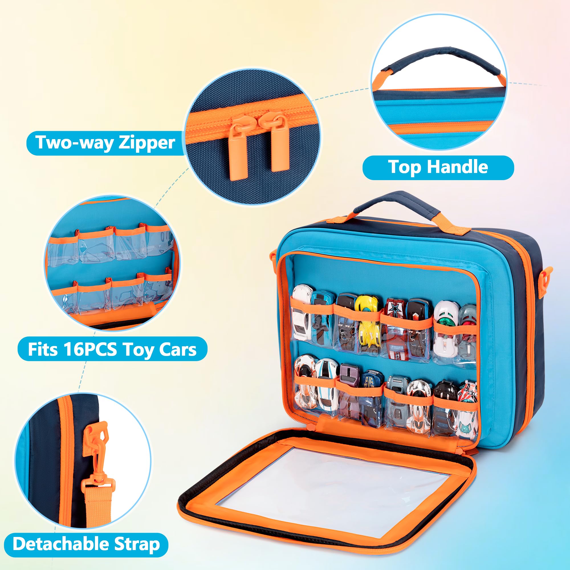 LoDrid Toy Cars Carrying Case Compatible with Hot Wheels Monster Trucks up to 30 - Image 3