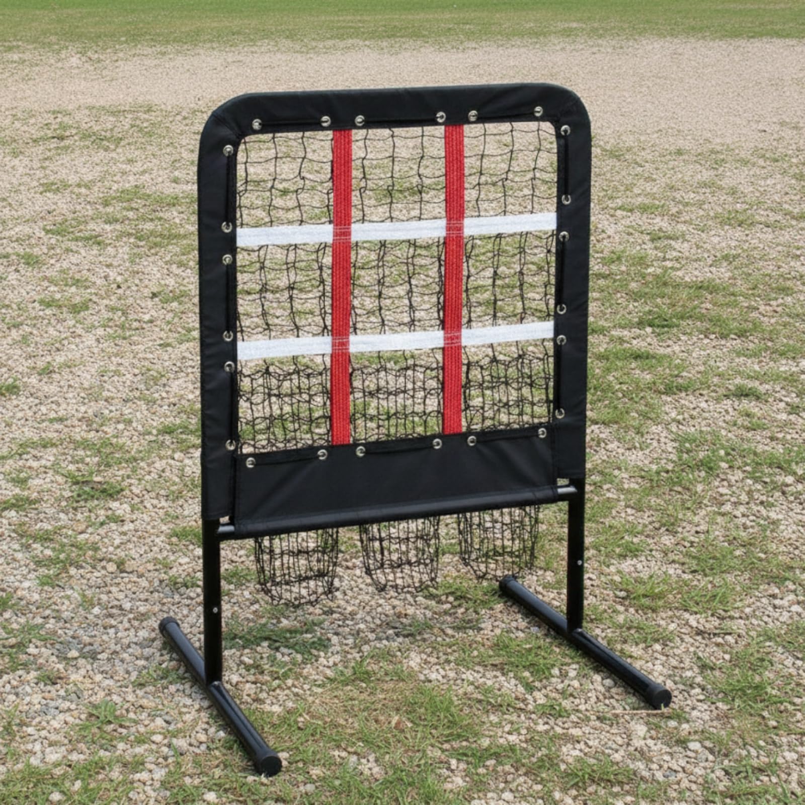 Red de Entrenamiento de Béisbol con Objetivo con Estructura Robusta Áreas Señaladas Altura Adaptable y Bolsa Portátil Adecuada para Sesiones Técnicas Entrenadores y Equipos Aficionados