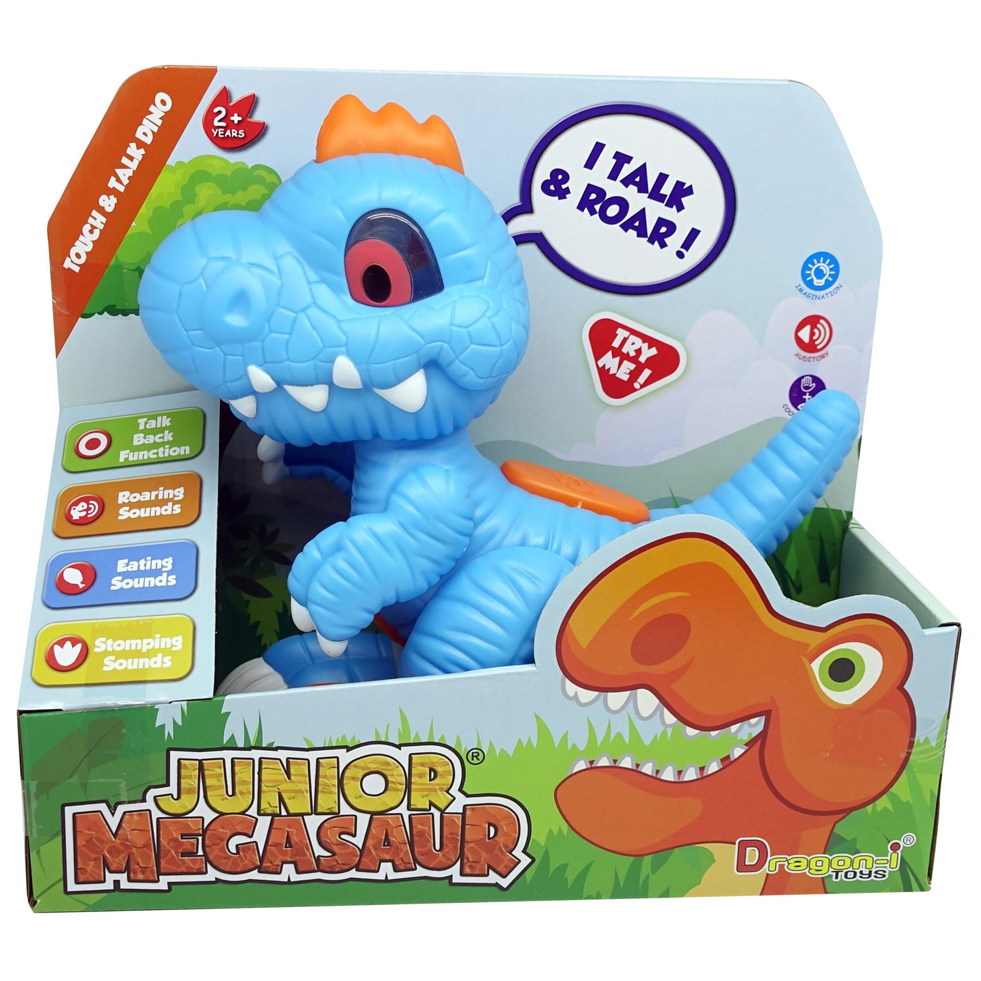 Buy Junior Megasaur: Touch & Talk Dino - T-Rex Blue - Dragon-i