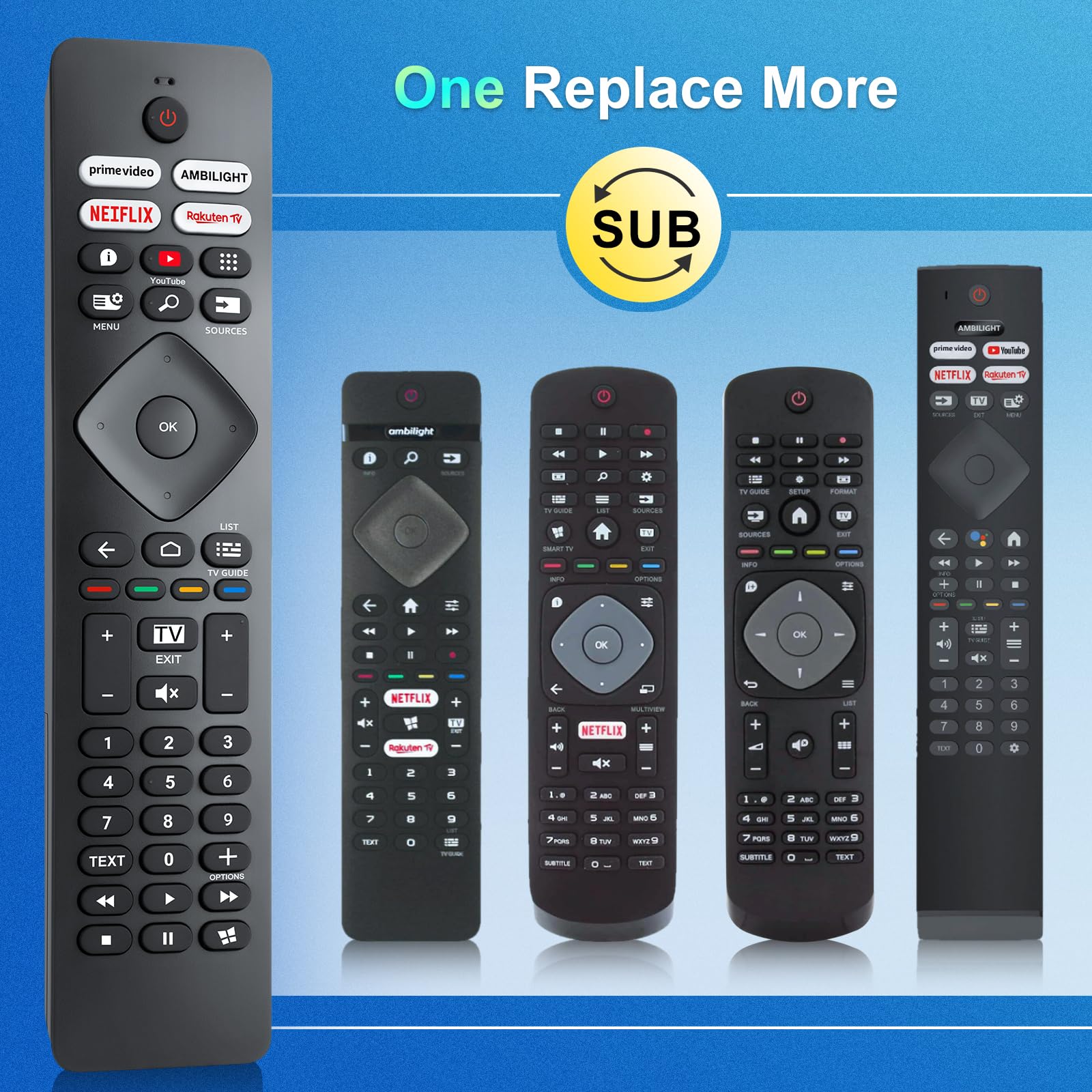 per Telecomando-Philips-TV-Originale, Universale per Tutti Philips Smart TV, con Ambilight