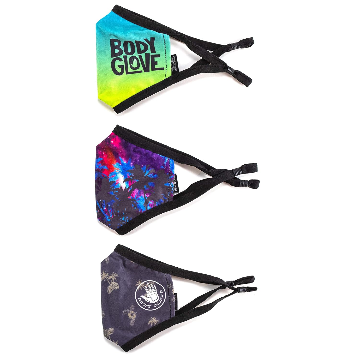 Body Glove 3-Piece Men's Reusable Breathable Face Mask Set - Neon