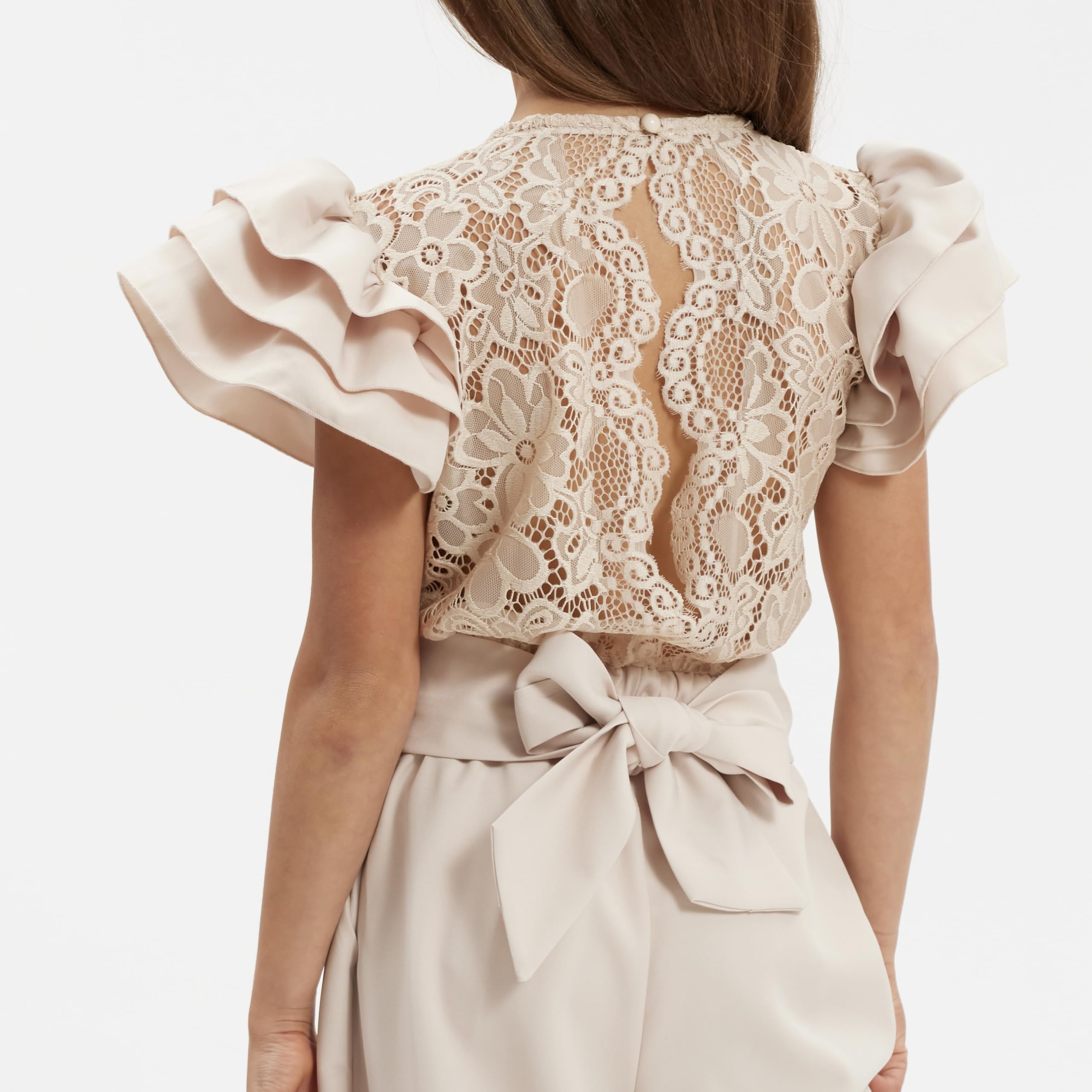Vestito da Festa in Rayon per Bambina Abito Elegante A — Battesimo e Cresima