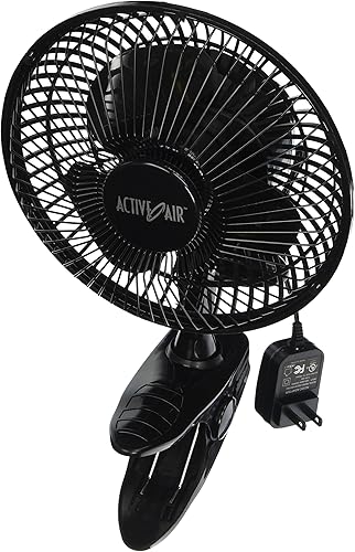 Active Air HORF6 5W Ultra silencioso sin escobillas, ventilador de clip de 6 pulgadas, 5 vatios