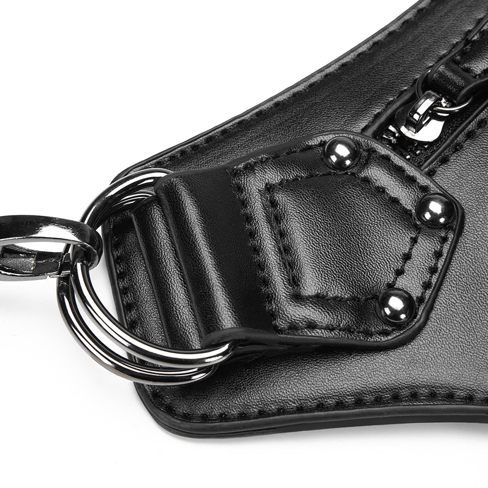 gotico unisex da ciclismo, impermeabile, steampunk, retro punk, da gamba in pelle PU, borsa da viaggio e escursionismo, per uomini e donne, nero