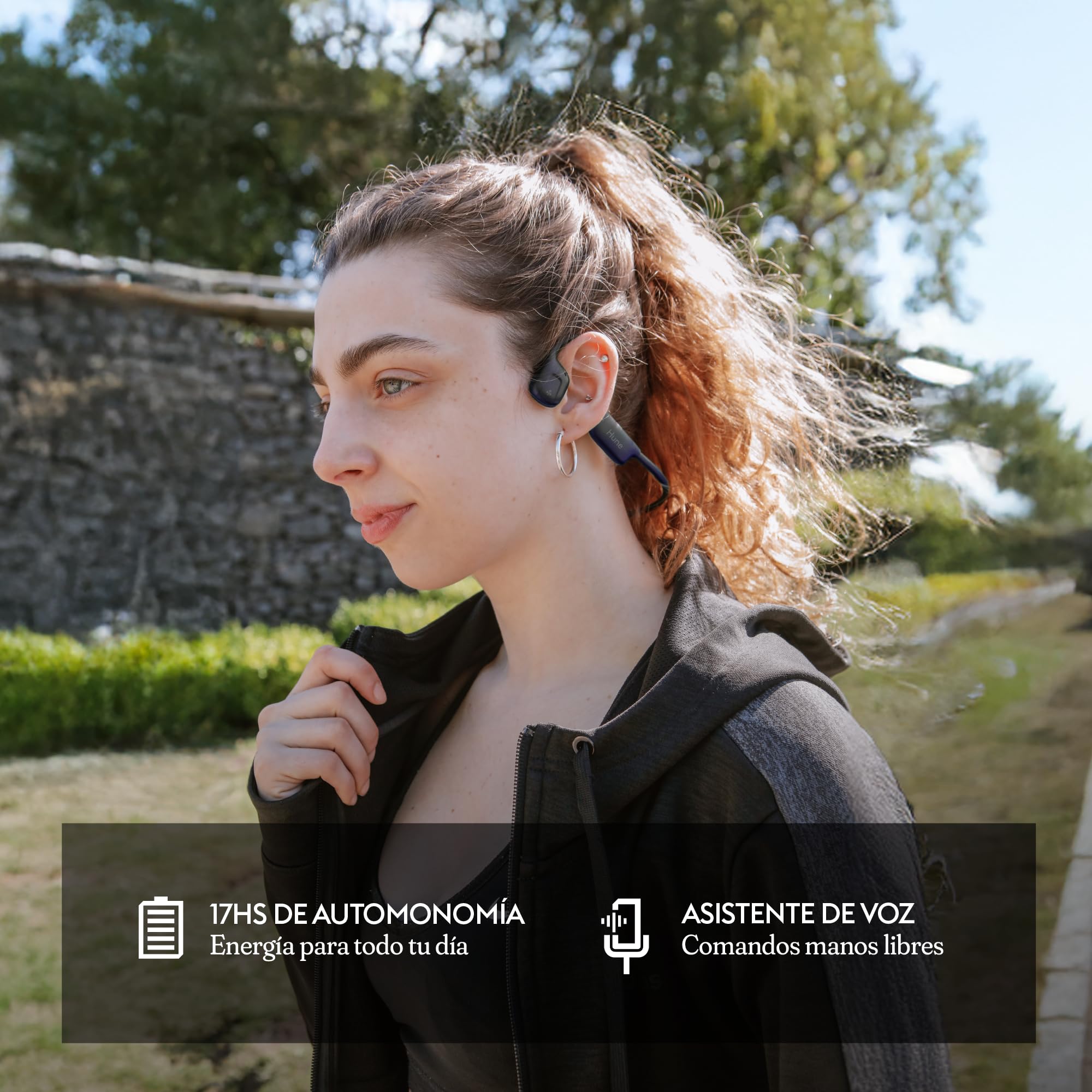 HUNE Brisa Ace Headphones Air Driving, Bluetooth 5.3, Open Ear, IPX4, 17h Autonomy, Quick Charge, Recycled Plastic — view 2