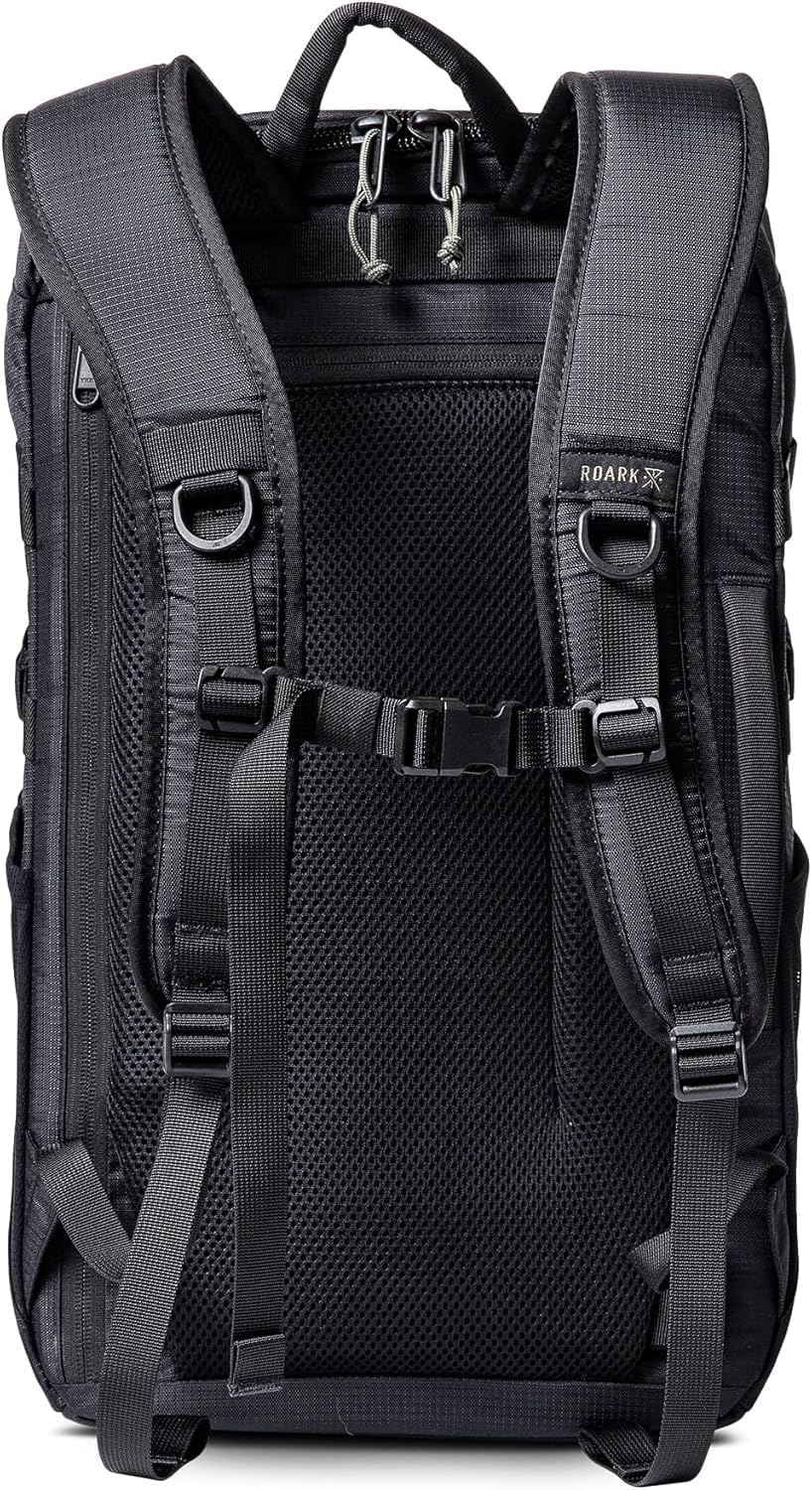 Roark Accomplice Mule 25L Travel Backpack for Men – Water-Resistant Adventure Daypack, Carry-On 14” Laptop Backpack, Zippered Mesh Storage, Hidden AirTag Pocket