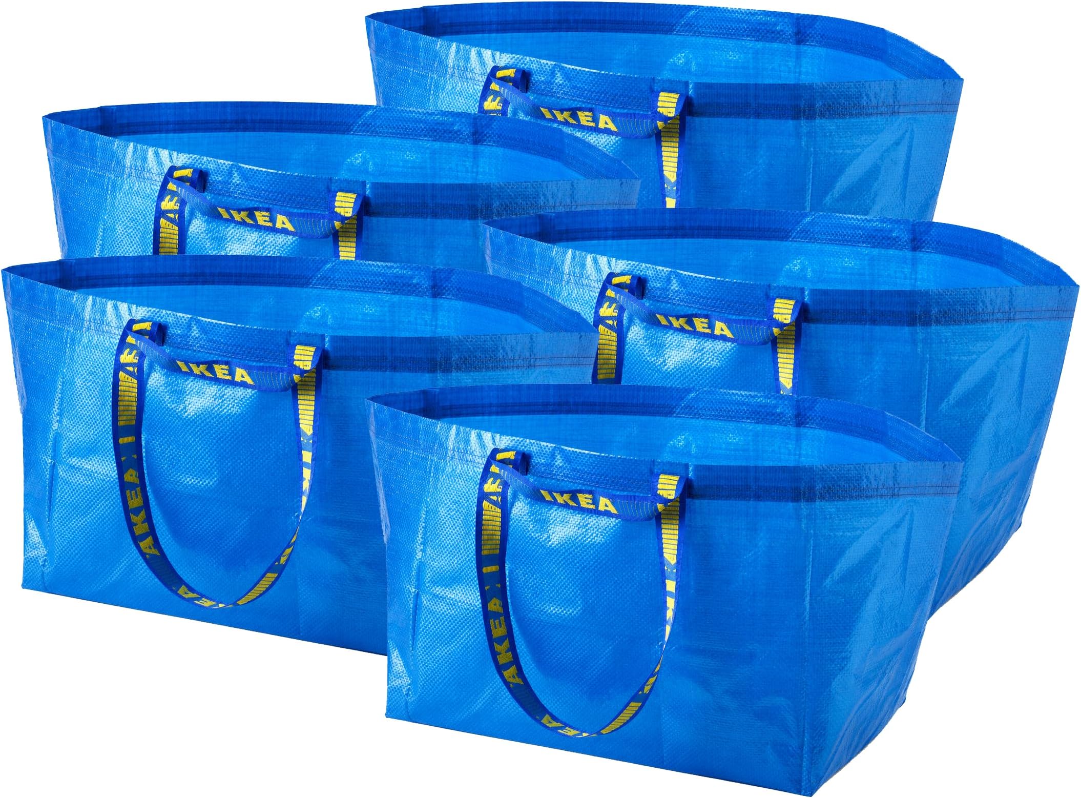 eLisa Ikea - 5X Frakta Blue Large Bags - Ideal For Outdoor Use & Storage (Max Load - 25Kg) ORIGINAL PACKING