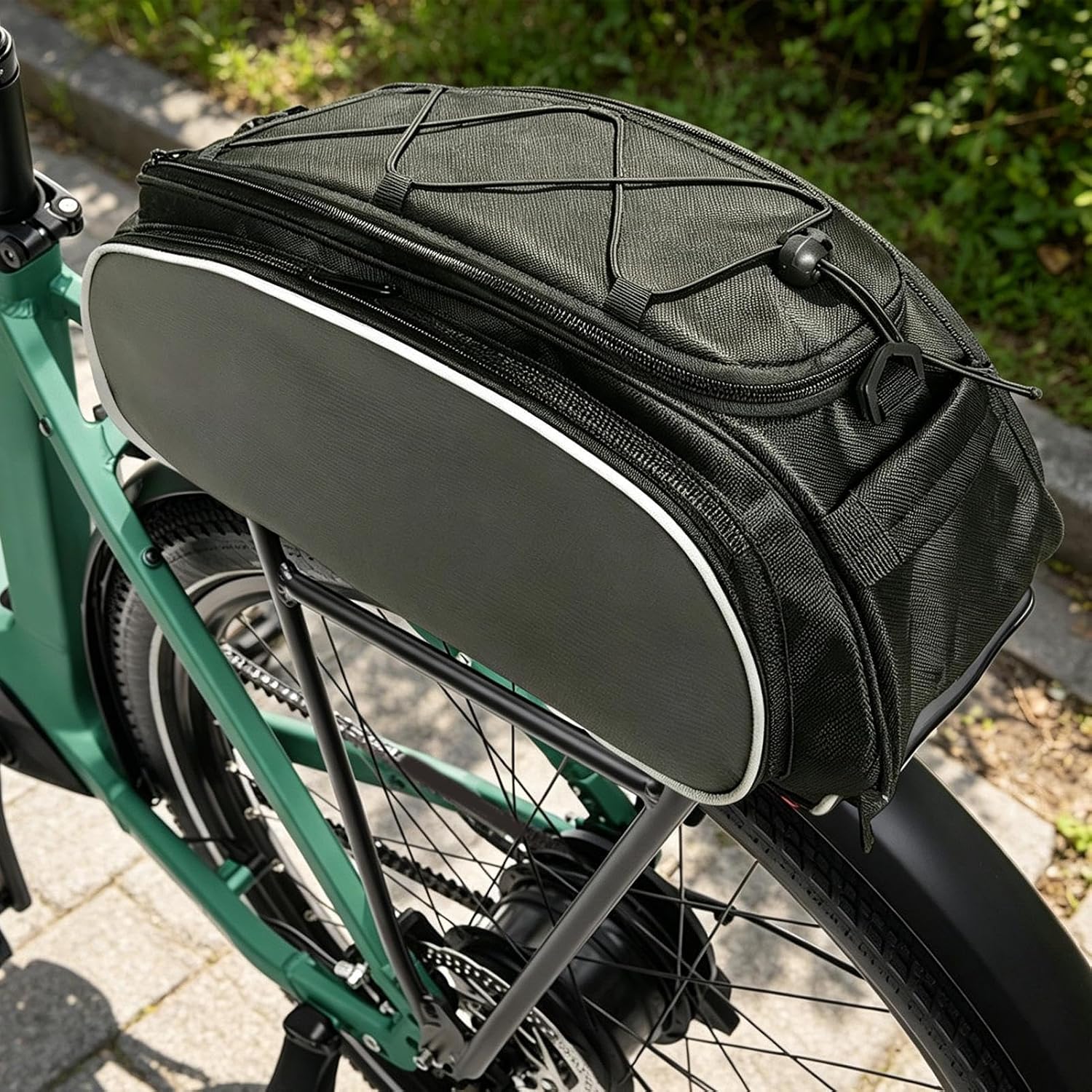 Bike Rack Bag Waterproof Saddle Pouch with Adjustable Strap image 3