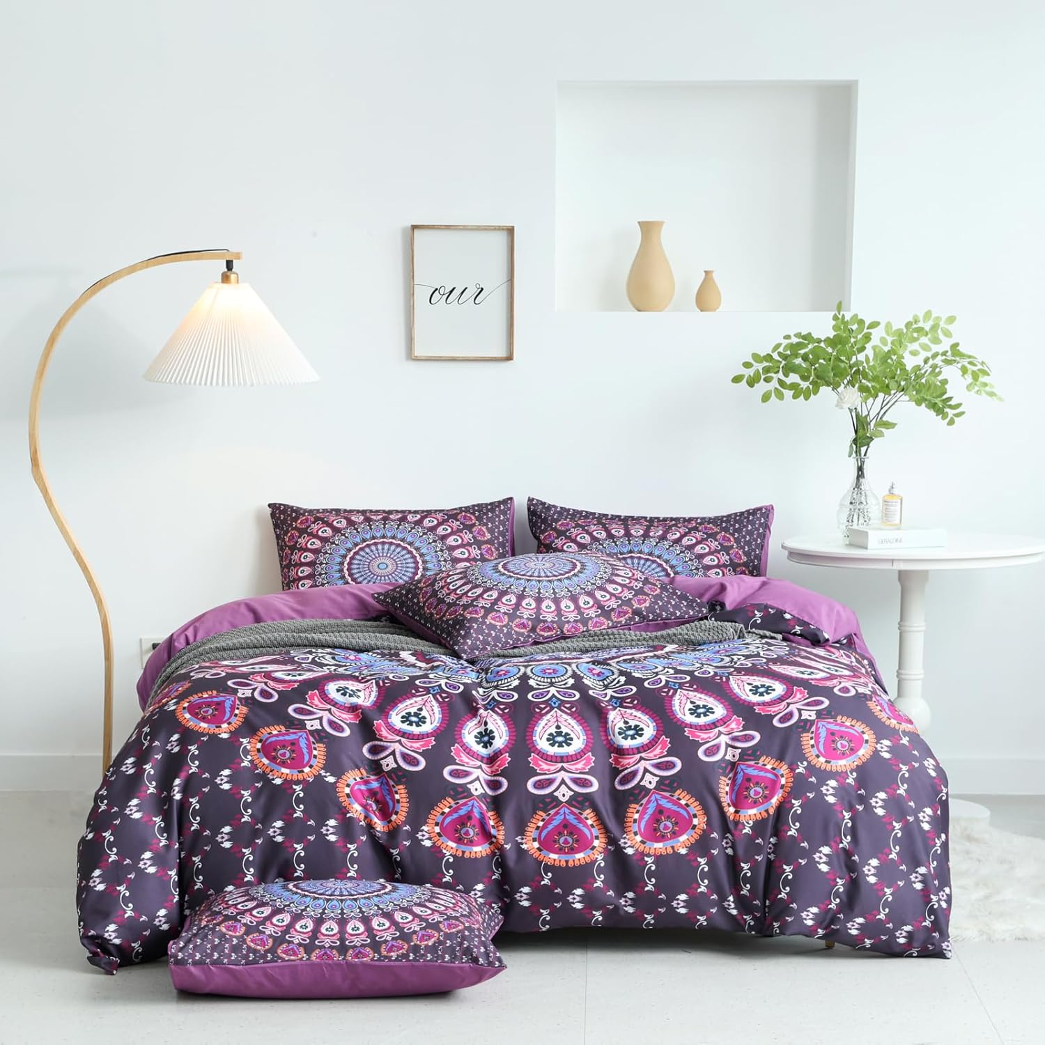 Amazon.com: Mandala Duvet Cover Set - Soft Microfiber 3 Pieces Queen ...