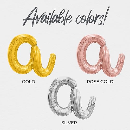 Miniatura 2 de Cartel dorado de globos de feliz cumpleaños, letrero de globo con letra cursiva dorada para decoración de fiesta de cumpleaños, cartel de feliz