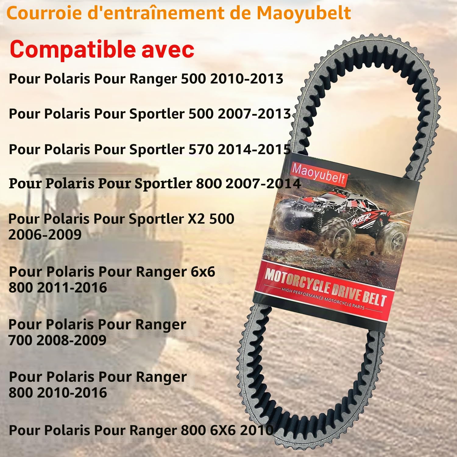 Courroie de transmission pour Polaris MV800 RZR800 MV RZR 800 S EPS LE SW pour Ranger Crew 700 800 DH pour Sportsman 500 570 800 XP800 XP700 3211133