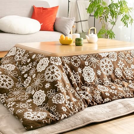 Amazon Colorsroom こたつ布団 正方形 コタツ布団 185 185cm コタツふとん 掛け単品 洗える 抗菌防臭 リバーシブル 発熱綿を使用 暖かい 厚手 フランネル おしゃれ 北欧 冬用 レース柄 ブラウン こたつ布団 オンライン通販