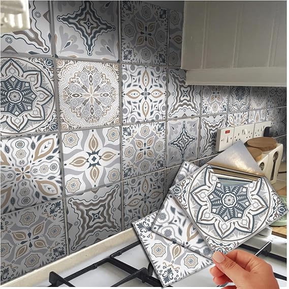 48 Tile Stickers Kitchen Victorian Mosaic Tile Stickers Transfers for ...