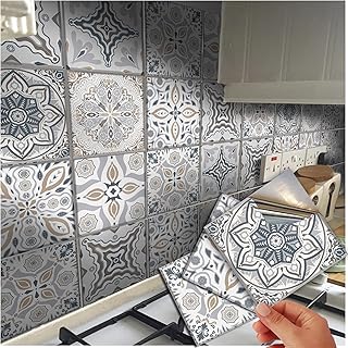48x Tile Stickers Kitchen Victorian Mosaic Ti...,