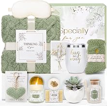 Get Well Gifts for Women Self Care Gifts Basket - Relaxing Spa Care Package After Surgery Thinking of You Birthday Gift - Feel Better Sympathy Gift Set For Her Mom Sister Friend Wife (Green)
