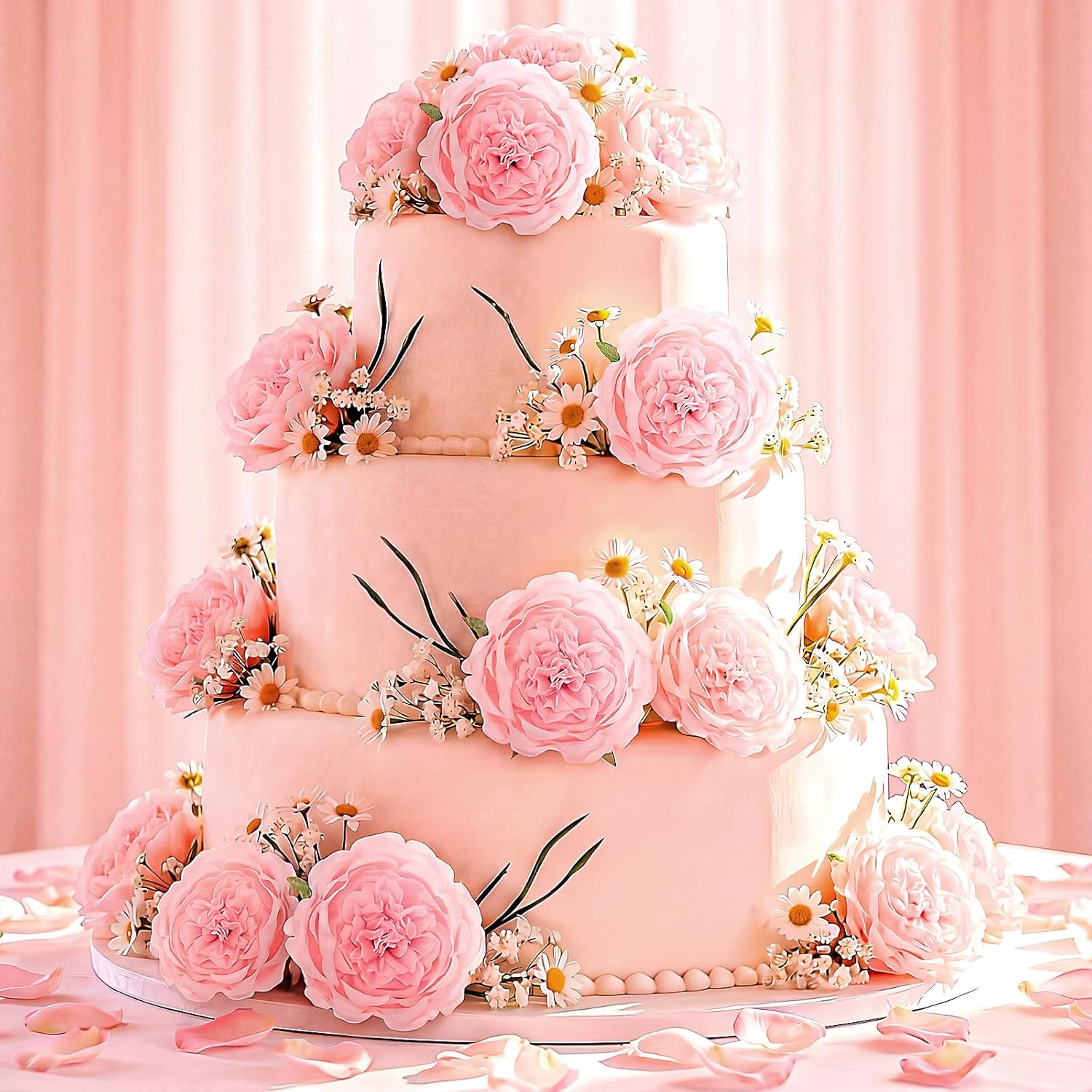 36 Pack Artificial Austin Rose Peonies 4.7 Inch Real Touch Fake Flowers Silk Flowers Faux Peony with Stems and Leaves for Mother Day Party Wedding Centerpiece Home Table Decor(Pink)