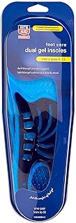 Rite Aid Dual Gel Insoles Work Insoles for Men, 1 Pair - Sizes 8-13 | Shock Absorbing Gel Shoe Inserts for Men | Reduce Fatigue | Arch Support
