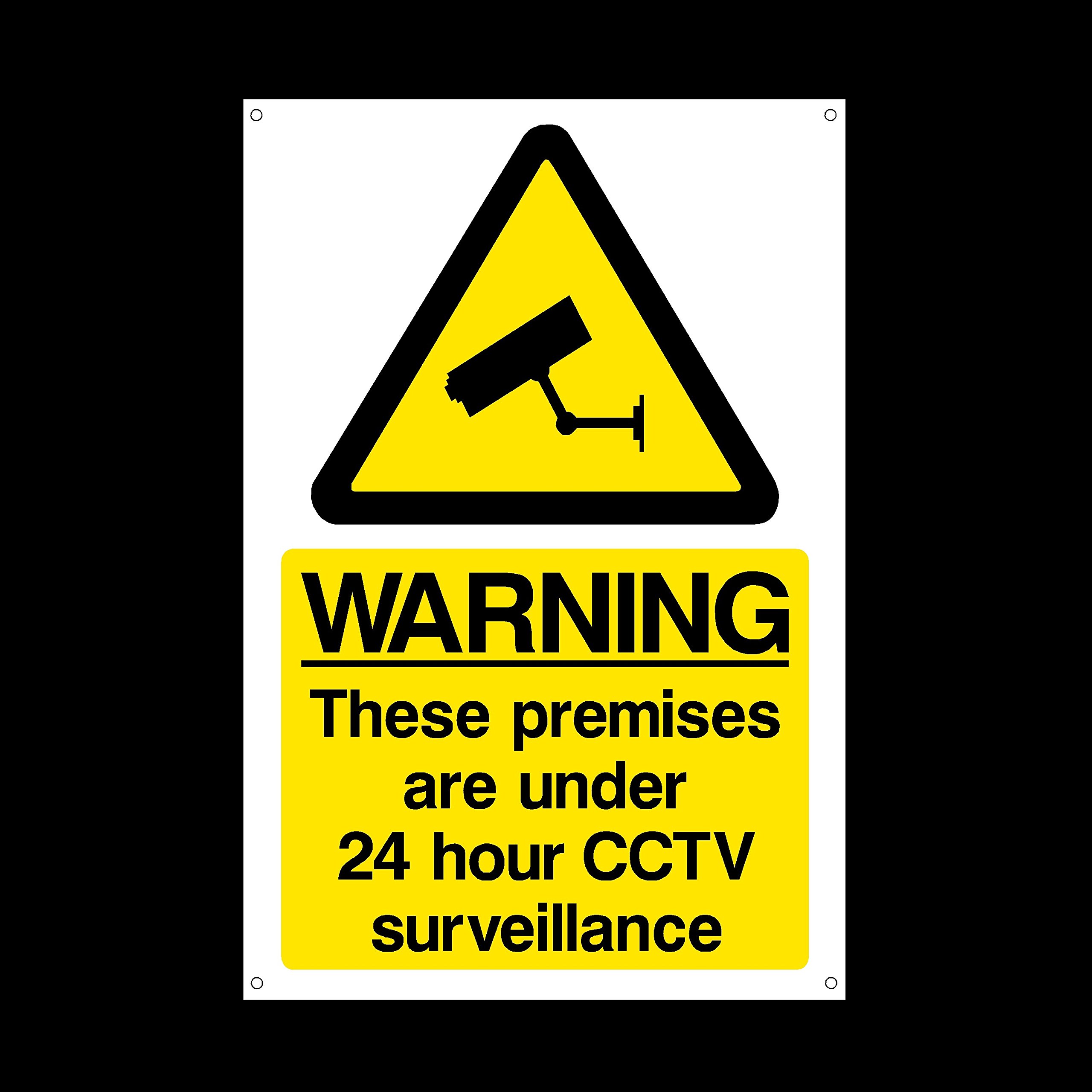 Ussp&S Yellow|Grey|Black Cctv 24Hr Surveillance 3Mm Metal Sign With 4 Pre-Drilled Holes - Security, Camera, Closed Circuit Tv, Warning Safety (Misc12)