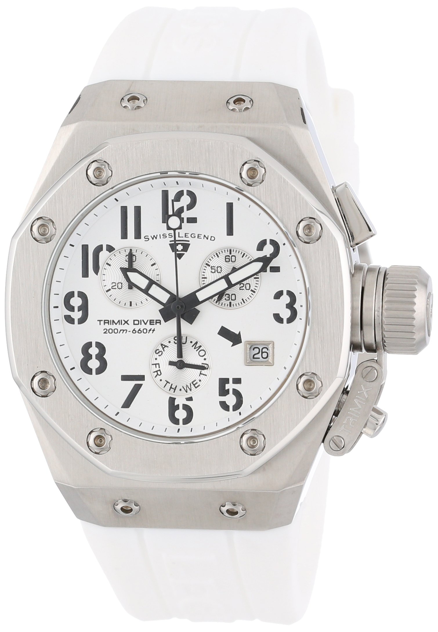 Swiss Legendwomens 10535 02 Blka Trimix Diver Chronograph White