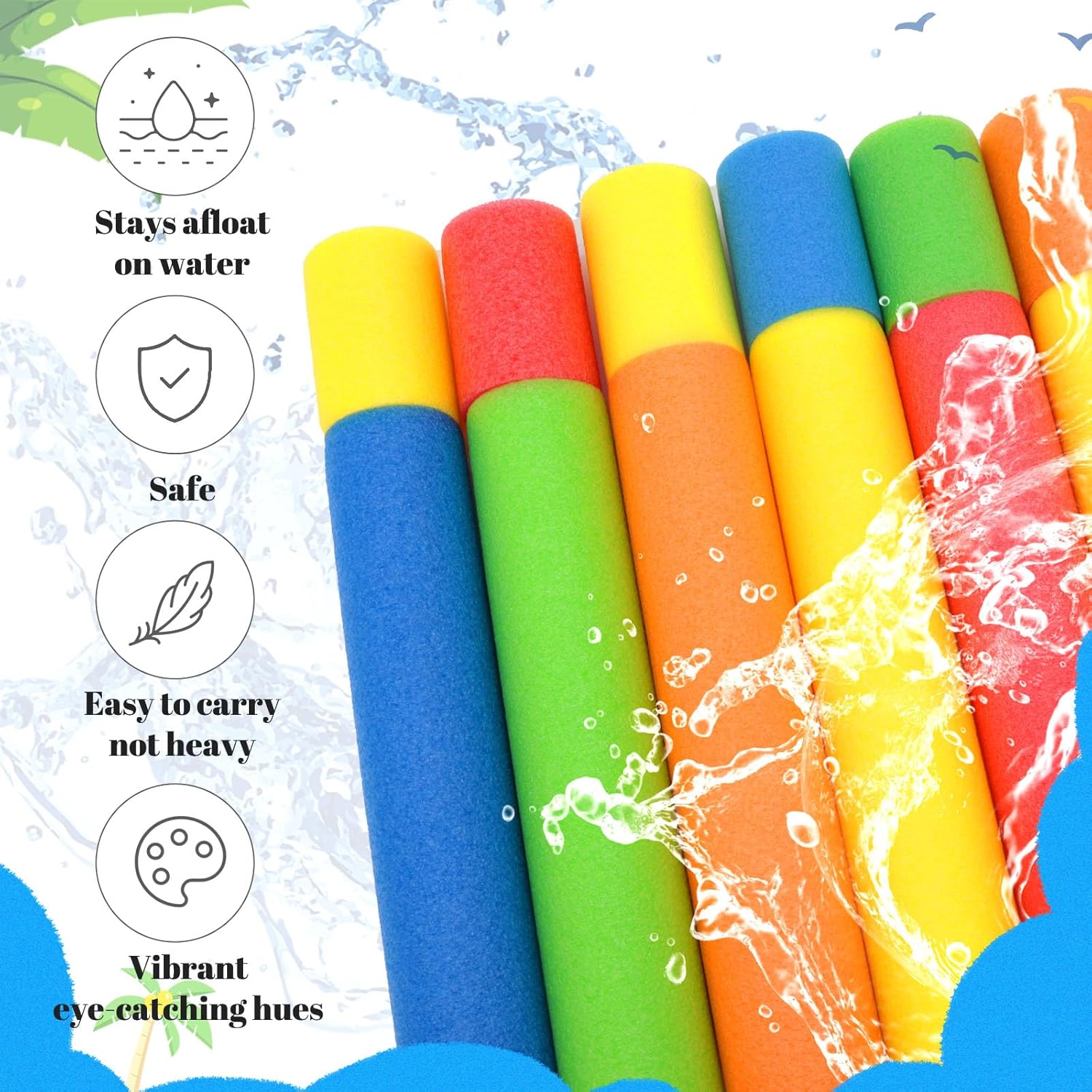 24 Pcs Water Squirter for Kids, Water Blaster Soaker Guns Foam Water Guns Pool Toys Outdoor Beach Swimming Pool Summer Water Fighting Toys for Adult Toddlers Kids