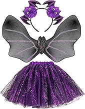 Hifot Girls Halloween Costume Spider Tutu Skirt and Wings Headband Halloween Carnival Cosplay for Girls