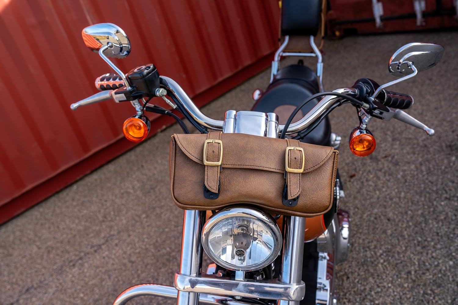Dowco Willie & Max Brass Monkey Motorcycle Tool Bag Warm Brown | Handcrafted- Made in the USA- UV & water-resistant, Maintenance Free Synthetic Leather, Universal Fit [59590-06]