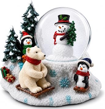 Mini Winter Scene with Polar Bear and Penguins Water Globe