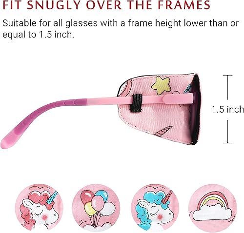 Miniatura 3 de Astropic Parche de algodón y seda para gafas para niños (ojo derecho, arcoíris)