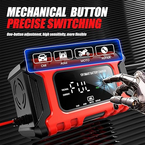 Miniatura 4 de Cargador de batería de automóvil, cargador inteligente de batería de 12 V 6 A, desulfatador de mantenimiento de batería automotriz de 12 V con