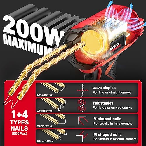Miniatura 3 de Pistola de soldadura de plástico inalámbrica para batería Milwaukee de 18 V, herramientas automotrices portátiles Ecarke de 120 W para máquina