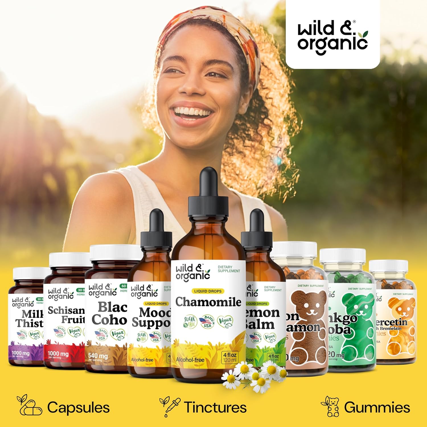 Wild & Organic Chamomile Flowers Tincture - Calming Supplement for Relaxation - Chamomile Extract Liquid Drops - Vegan, Sugar & Alcohol-Free - 4 fl oz - Image 8