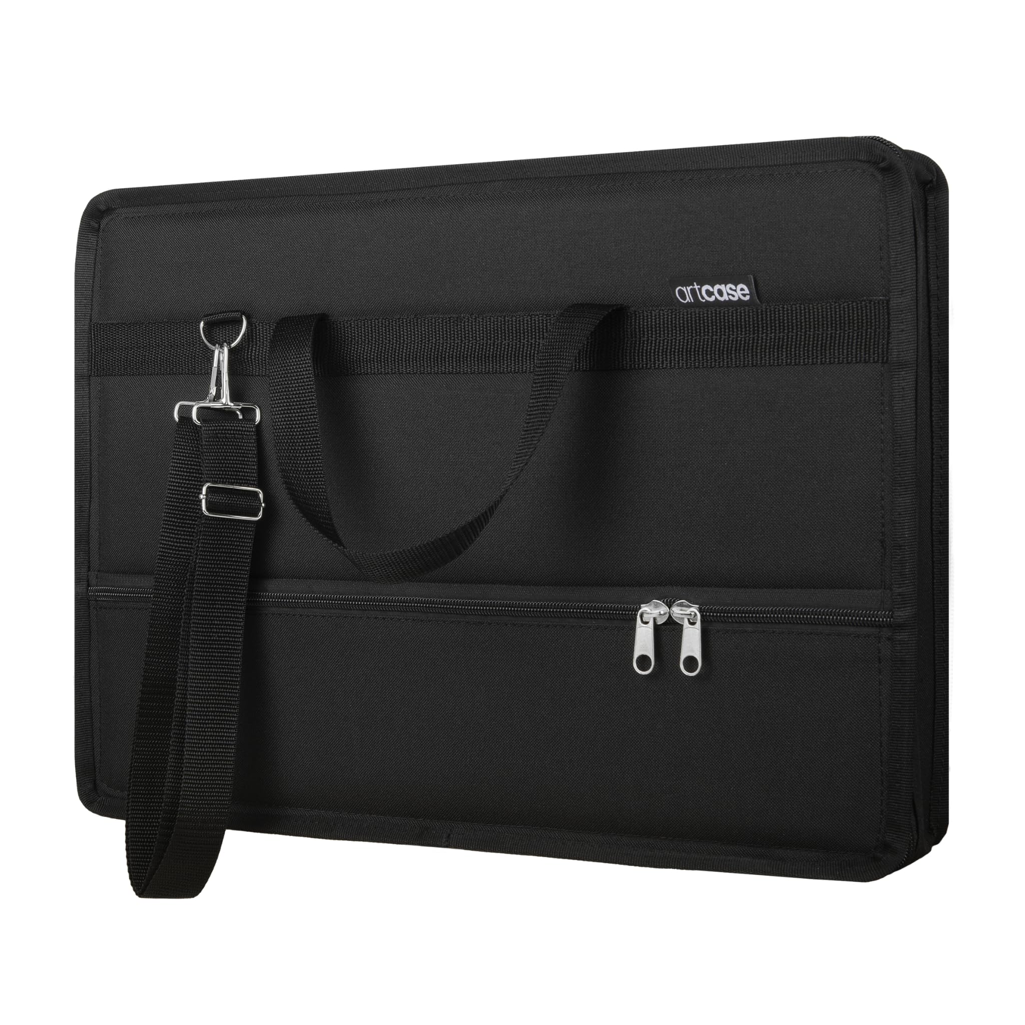 Le'arte Artcase max DIN A3 – Harte Künstlermappe, Zeichenmappe A3, Dokumententasche, 49 x 36 x 7 cm, Kunst-Transportmappe, Wasserdicht, Großformat, Hardcover (Black)