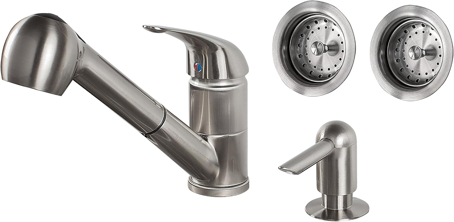 Kindred KFG802SNKIT 20-Gauge Stainless Steel Double Bowl Topmount 8" Deep Kitchen Sink Kit