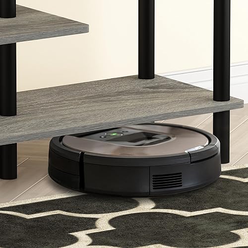 Miniatura 4 de Furinno Turn-N-Tube - Estante de exhibición lateral de 3 niveles, roble francés grisnegro