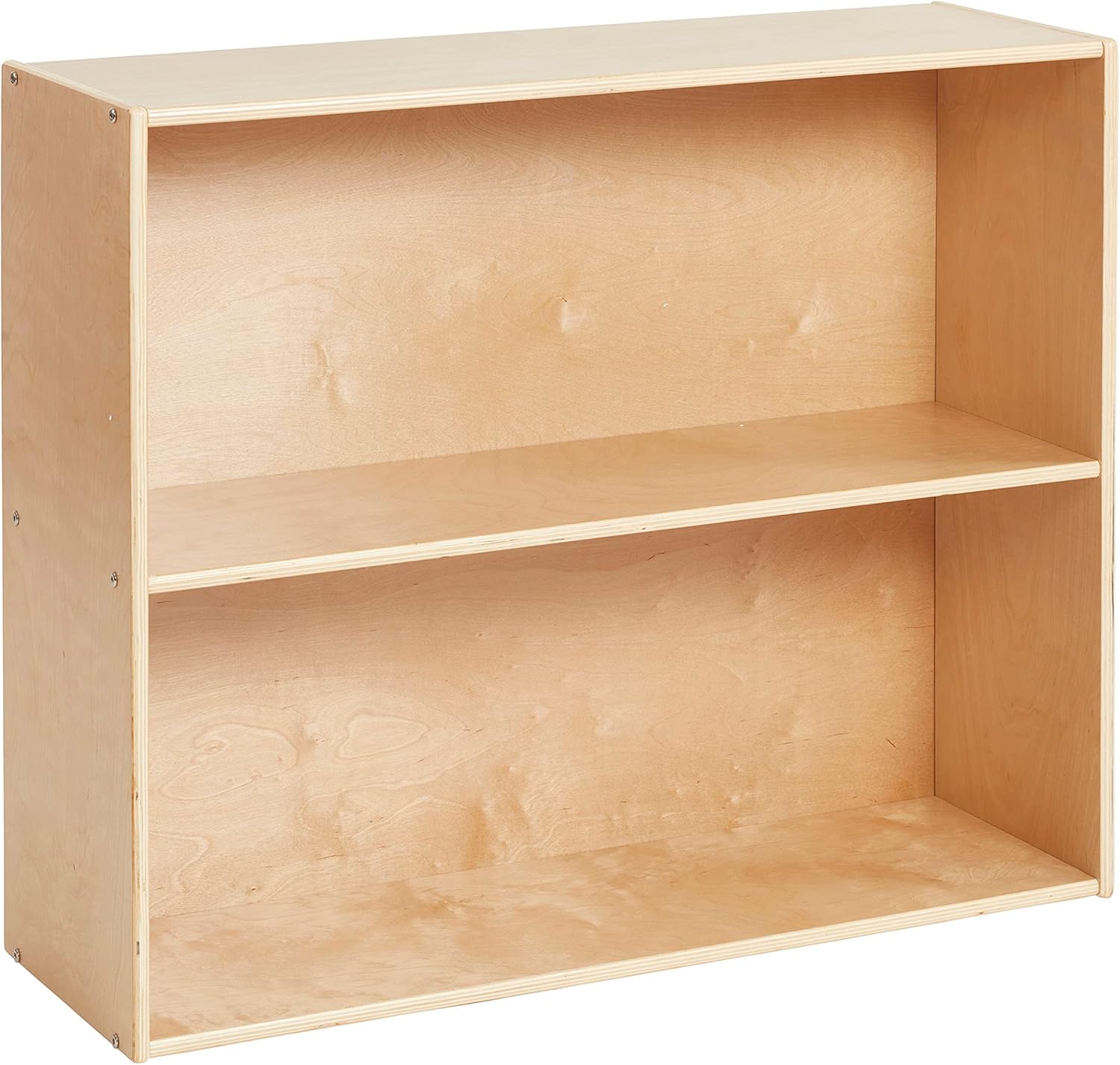 ECR4Kids Streamline 2-Shelf Storage Cabinet, 30in, Kid's Bookshelf, Natural