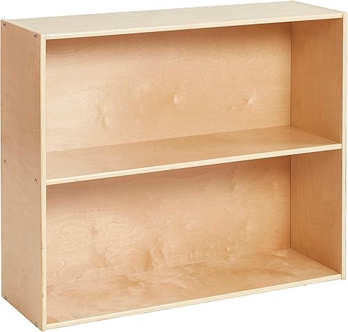 ECR4Kids Streamline - Armario de almacenamiento con 2 estantes, 30 pulgadas, estantería para niños, color natural Natural,Blanco Cal,Gris (Grey Wash)
