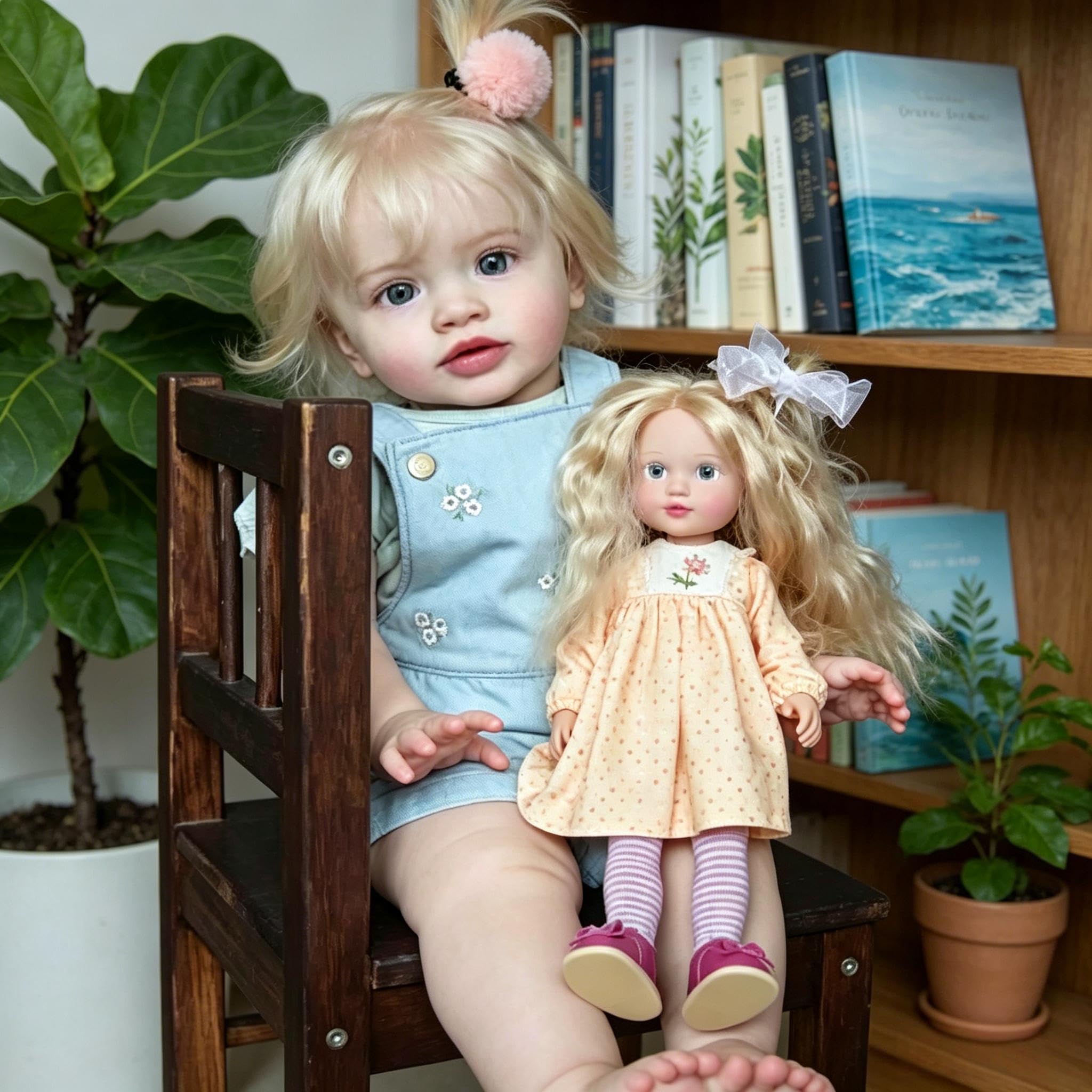 26 Zoll Reborn Babypuppen Blond Mädchen Pippa Realistische Reborn Kleinkind Puppen Lebensechte Neugeborene Puppe Weicher Stoffkörper und Vinyl Gliedmaßen Real Life Kleinkind Puppe mit