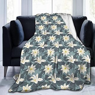 BEITUOLA Franela Manta para Cama Sofá Silla,Flores Clematis Belleza Natural Patrón Jardín Estacional Primavera,Cálida,Cómoda Y Duradera 153x204cm