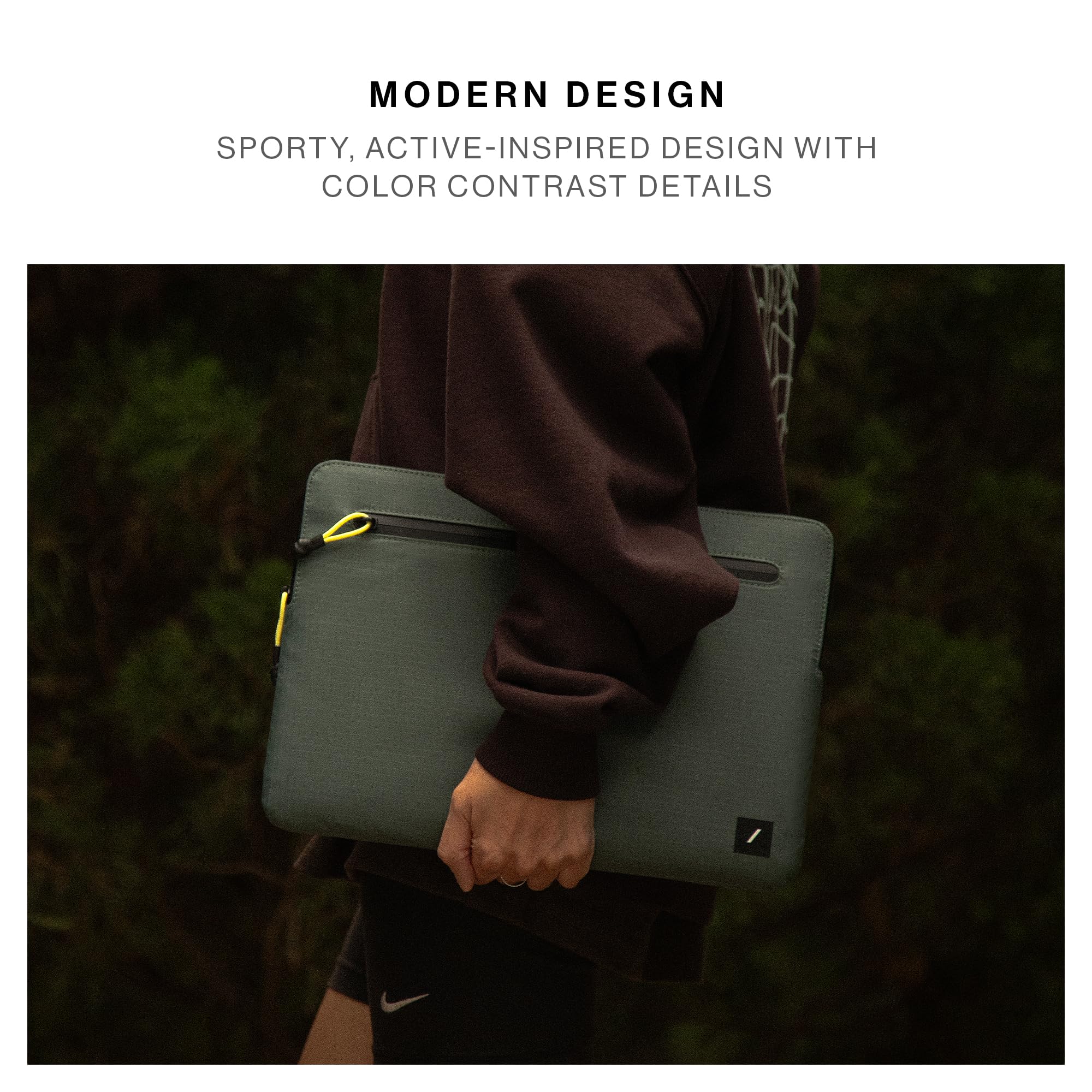 Native Union Funda Ultralight – Resistente, Ligera, sostenible – Hecha de Tejido Ripstop 100% Reciclado – Compatible con MacBook Air 15" (2023 y posteriores) – Verde Pizarra