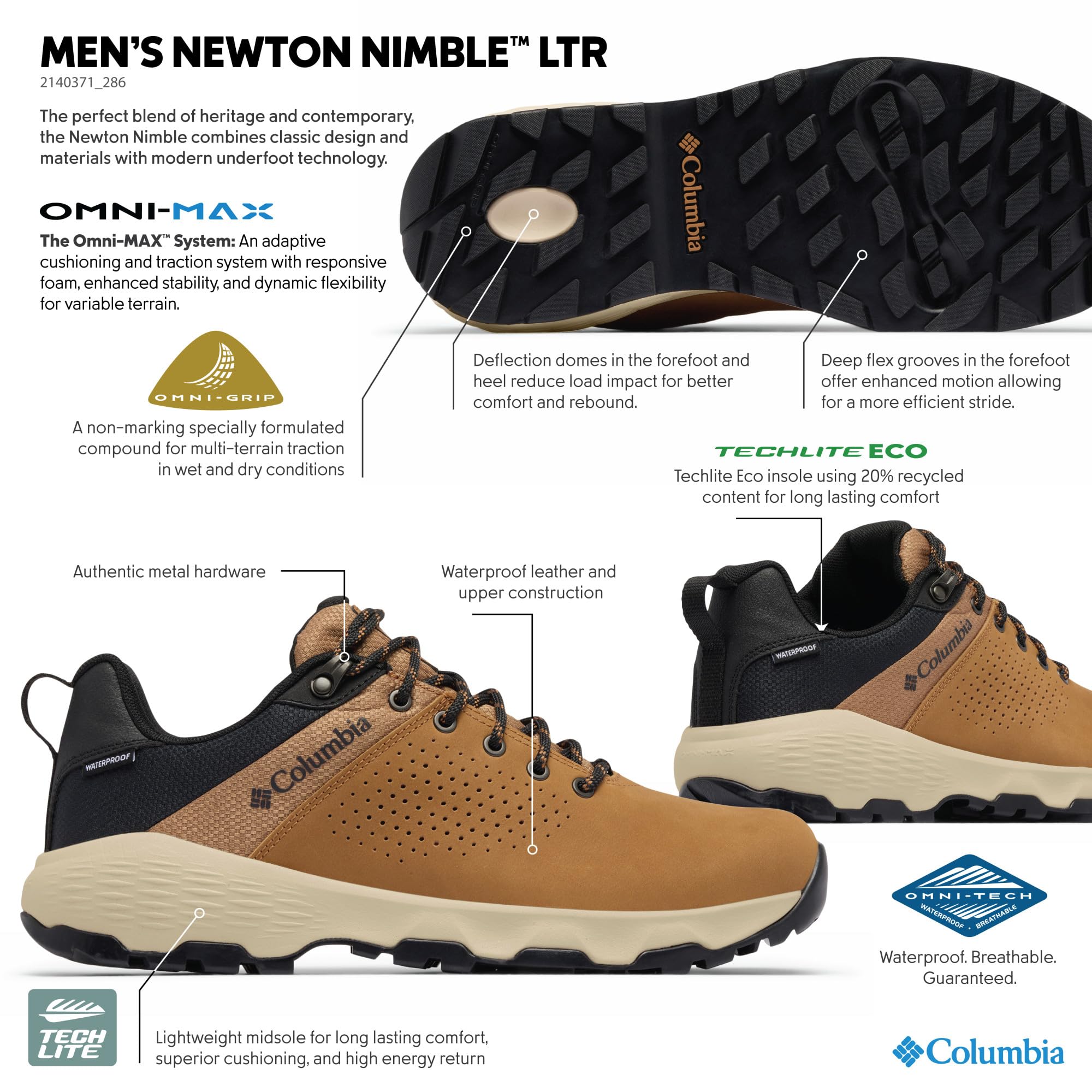 Columbia Newton Nimble Leather, Zapatillas De Senderismo Y Trekking para Hombre