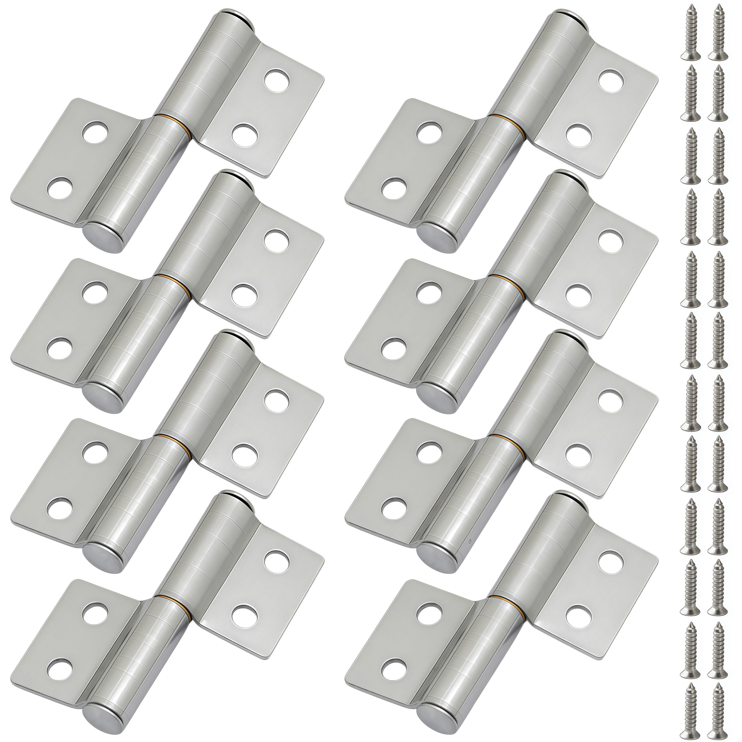 Vbnexyr Men's Regular Folding Hinge 8 Pack Of 360 Degree Folding Detachable Flag Shaped Hinges Suitable For Bathroom Doors Fireproof Wooden Doors And Windows Flag Shaped 50 * 40 * 1.5Mm Flat Hole ( And Fe Pins)
