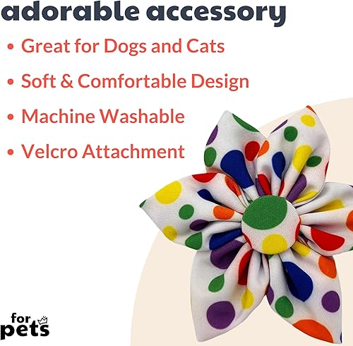 Miniatura 2 de Huxley & Kent Molinete para mascotas  Happy Barkday (grande)  Accesorio de collar de velcro de cumpleaños para perrosgatos  Divertido accesorio para