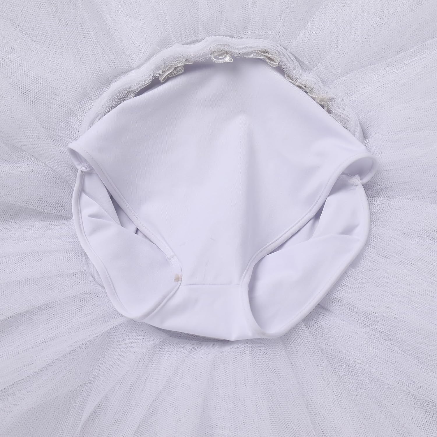 IBAKOM Swan Lake Dance Costume for Women Floral Lace Platter Tutu Ballet Leotard Pancake Skirt Ballerina Dance Dress - Image 6