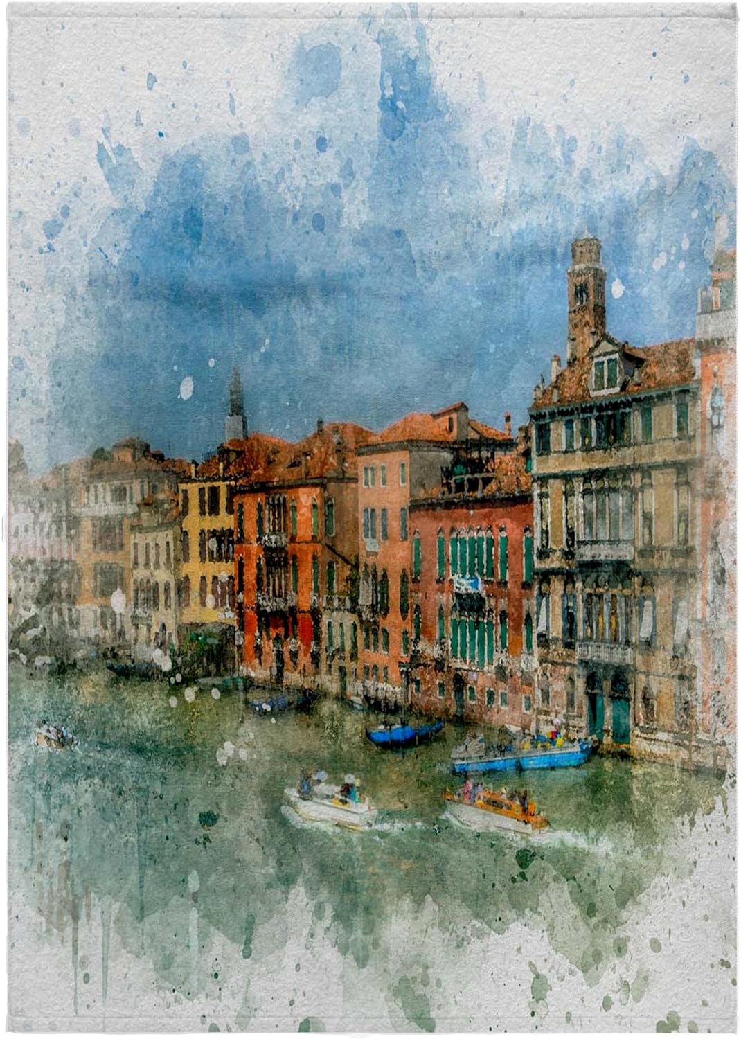 3dRose Image of Watercolor Venice Italy Art 22x30 Bath Hand Pool Towel