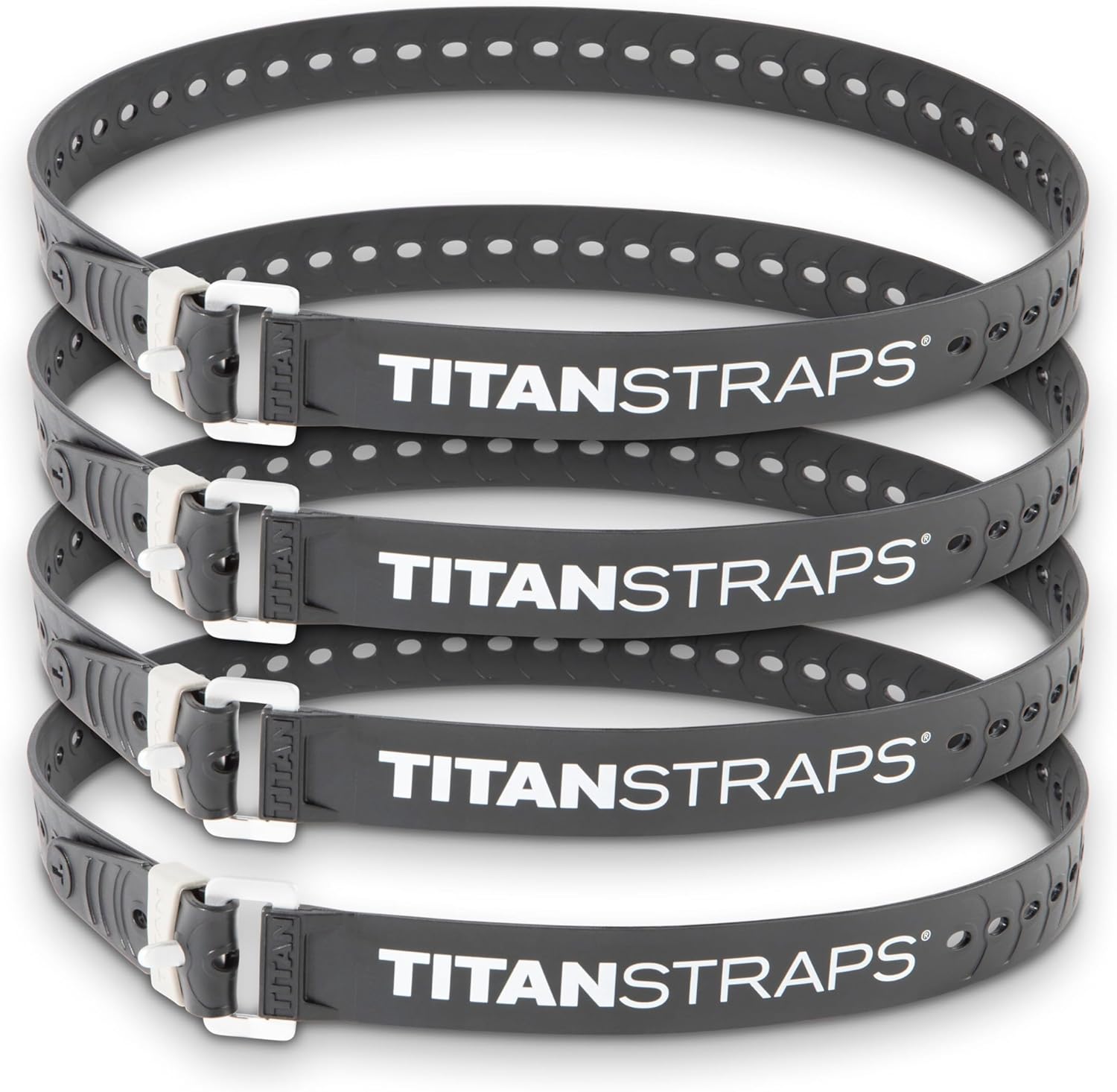 Titan Industrial Straps – Strong & Simple Tie-Downs for Construction (Welders, DIY Home) & 1st Responders – 3 Year Warranty, Batch Tested – 70 lb. Working Load, 36" Length, Black, 4-Pack