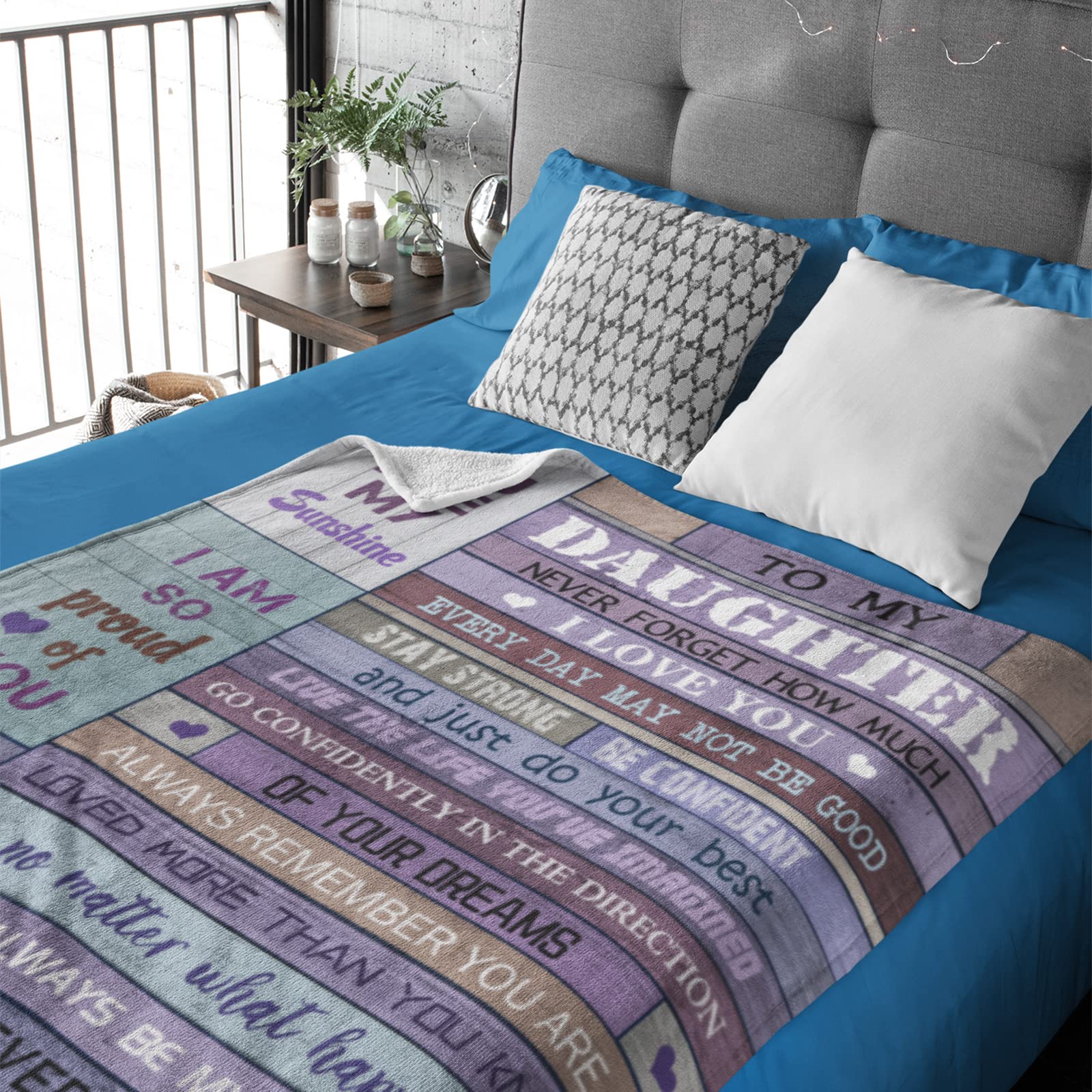 Manta Para Hija Con Mensaje Especial - Tamaño 50x40 Pulgadas, Franela Suave, Regalo Emocional De Padres